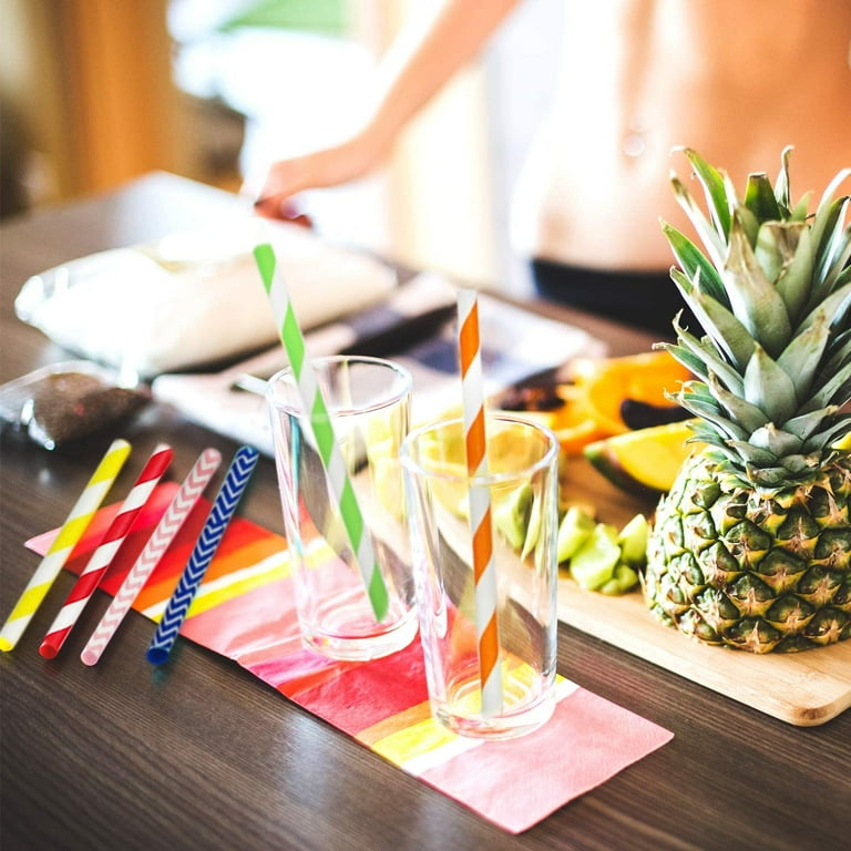 Alink 6-Pack Stainless Steel Metal Boba Straws, Extra Wide Colored Reusable Smoothie Straws With Cleaning Brush & Carrying Case