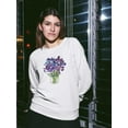 thumbnail image 2 of Beautiful Iris Flowers Bouquet Sweatshirt Women -Image by Shutterstock, Female Medium, 2 of 4