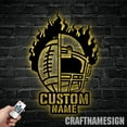 thumbnail image 3 of Craftnamesign Custom Ball Football Metal Wall Art Led Light, Personalized Football Helmet Name Sign, 3 of 5