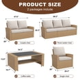 thumbnail image 6 of UDPATIO Wicker Patio Furniture Set, 5 Piece Outdoor Sectional Conversation Sets, Yellow PE Rattan Patio Sofa Set for Balcony, Backyard, Beige, 6 of 8