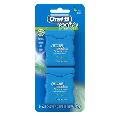 Oral-B Complete Satin Ribbon Mint Dental Floss, 50m, 2 Pack