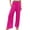 Hot Pink, variant on EDFBUYKRS Female Women Pants Casual Womens Linen Pants Plus Size Petite High Waist Wide Leg Palazzo Pants for Women Smocked Elastic Waist Loose Comfy Casual Pajama Pants Pockets Xxxxxl