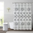 thumbnail image 2 of Black White Boho Shower Curtain Set, Modern Farmhouse Geometric Shower Curtain, Bohemian Tribal Chic Shower Curtain for Bathroom Decor with 12 Hooks 72x72in,Water Repellent, 2 of 6