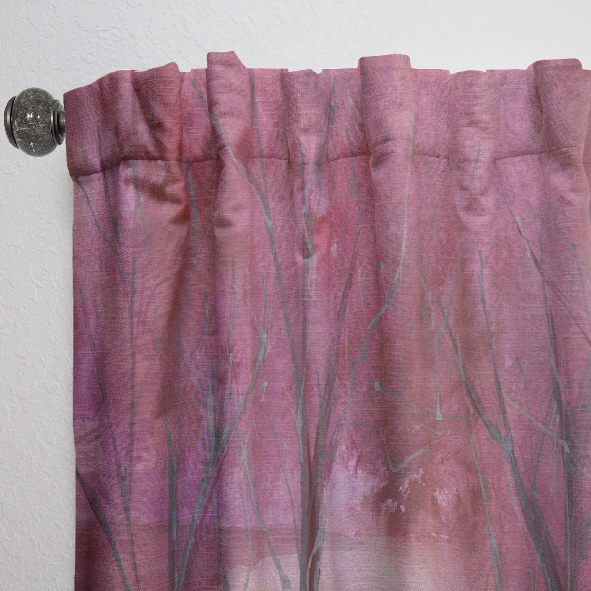 Designart 'Pink Forest Trees' Traditional Curtain Panel