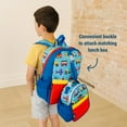 thumbnail image 6 of Wildkin Trains, Planes & Trucks Child, Teen Pack-It-All 15 Inch School & Travel Backpack in Blue for Boys, Front strap for attaching Wildkin's Clip-in Lunchbox, Generously sized exterior front pocket, 6 of 9