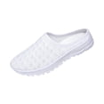 thumbnail image 2 of Women's Mesh Knit Mule Sneakers - Slip-on Backless Walking Shoes, Lightweight Breathable Casual Loafers, Comfortable Sporty Slides for Travel & Daily Wear,White,41, 2 of 10