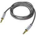thumbnail image 1 of Cable de extensión de cable de audio estéreo de 3,5 mm Cable auxiliar sin enredos de 3 pies / 1 m trenzado de nailon macho a macho (negro) Namotu CZDZ-ST112, 1 of 7
