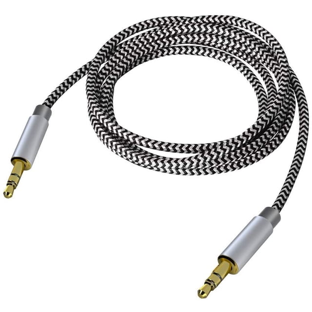 Cable de extensión de cable de audio estéreo de 3,5 mm Cable auxiliar sin enredos de 3 pies / 1 m trenzado de nailon macho a macho (negro) Namotu CZDZ-ST112