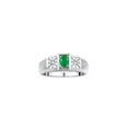 thumbnail image 1 of RYLOS Men's Rings Sterling Silver Classic 6X4MM Oval Gemstone & Diamond Ring Emerald May Birthstone Rings For Men, Silver Rings, Size 11, 1 of 7
