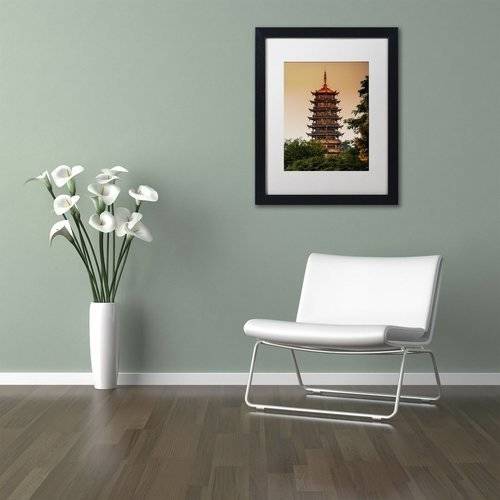 Trademark Fine Art "Light Pagoda" Canvas Art by Philippe Hugonnard, White Matte, Black Frame