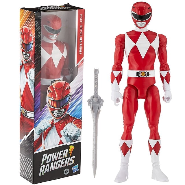 Figuras de acción de Power Rangers, colección de juguetes inspirada en el programa de Tv clásico Power Rangers de 12 pulgadas, rojo/Negro, Mighty Morphin