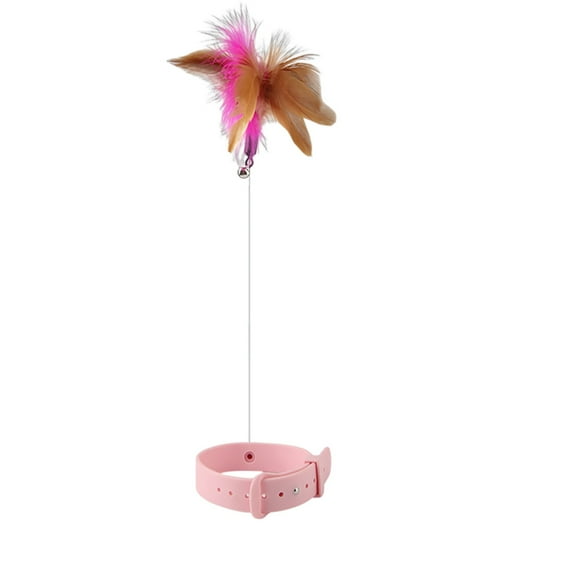 TIELUTT Cat Feather Collar Toy Interactive Cat Toys for Indoor Cats Teasing Stick Collar Funny Cat Toys with And A Cat without Cat Stuff Cat Valentines Day Cat Food Bowls for Indoor Cats Chip Cat Feed