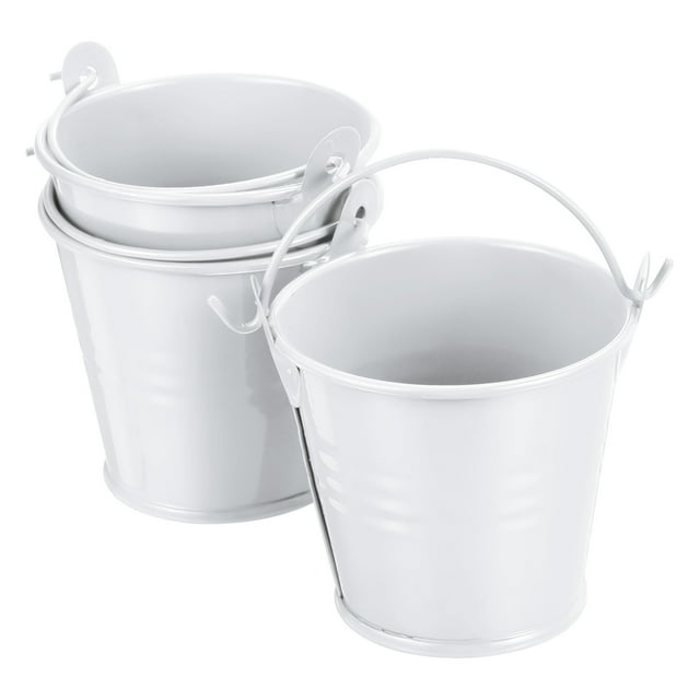 Cubos metálicos pequeños de 2"x2" Coloridos cubos lindos de caramelos pequeños cubos decorativos con asas Blancos 3 paquetes