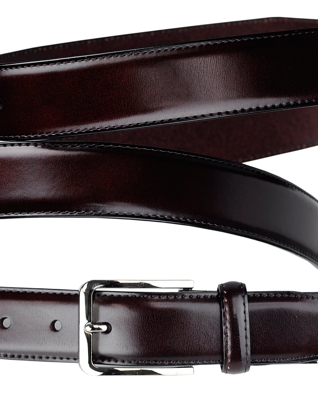 Eurosport Mens Bonded Leather Cut-To-Fit Classic Belt with Metal Square Buckle