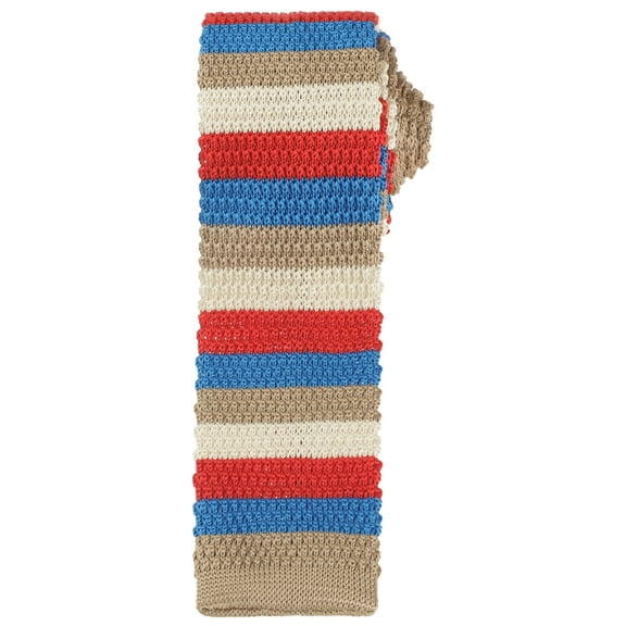 INSPIRE CHIC Men's Stripe Ties Flat Skinny Stripe Knit Neckties for Business Casual Colorful Stripes One Size