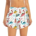 thumbnail image 2 of Rateoe Dinosaur Printed 2 in 1 Women's Workout Shorts for Athletic Gym Running Shorts with Phone Pockets-XX-Large, 2 of 7