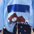 thumbnail image 4 of NOLDARES Toddler Baby Boy Clothes Print Long Sleeve Sweatshirt Tops Pants Set 2pcs Fall Winter Outfits Casual Clothing(Dark Blue,12-18 M), 4 of 7