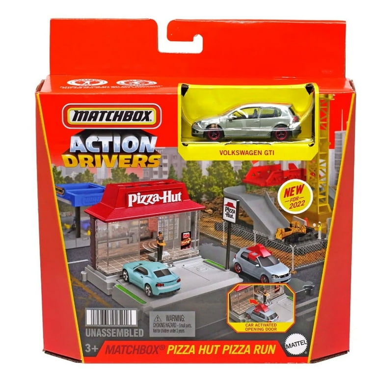 Mattel Matchbox Action Drivers Pizza Hut Playset, Car-Activated