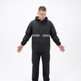 thumbnail image 1 of Conjunto Impermeable Chamarra y Pantalón Tiras Reflectantes negro XXL, 1 of 10