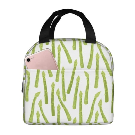 Insulated Lunch Bag for Women Men - Asparagus Pattern cute Leakproof Cooler Lunch Box for Women Men  Lunch Tote Bags for Work School Picnic Travel