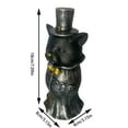 LIJCC Gentleman Cat Ornament Wearing Top Hat,Garden Decor Statues Cat