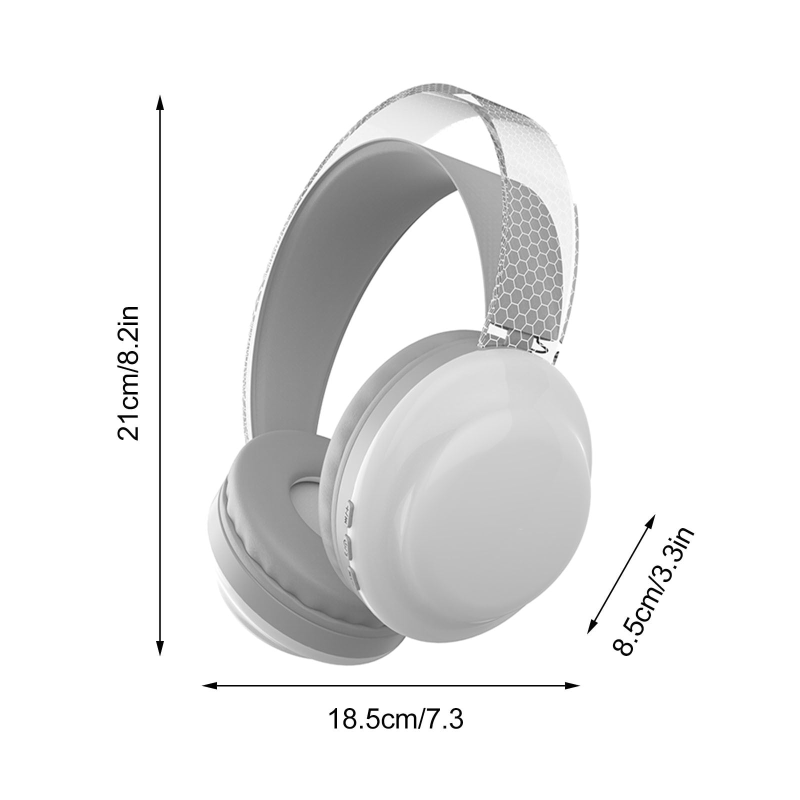 Wireless Headset with Mic for Work, Bluetooth Headset with AI Noise Cancelling Microphone, 65Hrs Working Time Wireless Headset with Microphone for Work from Home/PC/CallCenter/Computer/Laptop - White