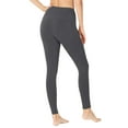 thumbnail image 3 of Womens High Waist Solid Cotton Yoga Pants Workout Leggings, 3 of 7