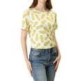 thumbnail image 1 of Allegra K Women's Short Sleeves Pmpkin Banana Printing Casual T-Shirt, 1 of 6