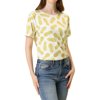 Allegra K Women's Short Sleeves Pmpkin Banana Printing Casual T-Shirt