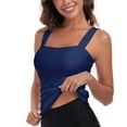 thumbnail image 2 of RELLECIGA Women's Bandeau Ruched Tankini Top Swimsuits Modest Bathing Suits, 2 of 7