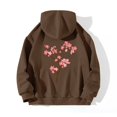 thumbnail image 2 of WZXFASHION Chandail à Capuchon pour Femmes à Imprimé Floral au Dos avec Cordon et Poche, Liquidation, Thermique, à Fermeture Éclair, 2 of 4