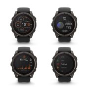 Garmin Fenix 8 51MM Solar Sapphire Multisport GPS Smartwatch Carbon Gray DLC Titanium with Black Gray Silicone Band, Built-in LED Flashlight, Fitness & Health Smart Watch Bundle for Men & Women