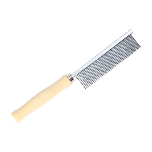 LGCASL Pet Wooden Handle Single-Row Metal Comb 10cm/3.7Inch, Pet Grooming Comb Wooden Handle Needle Comb Pet Brush Dog Beauty Comb Hair Brush Dog Comb, Grey