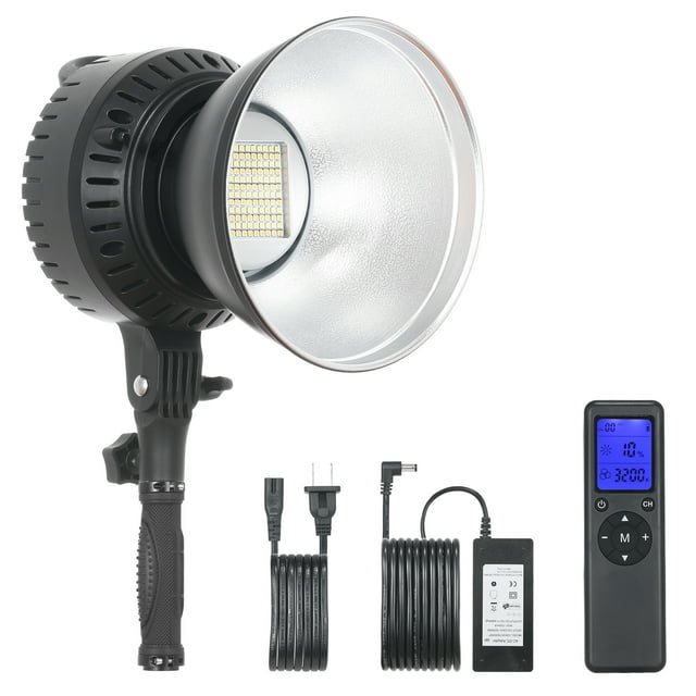 60W Professional Studio Light LED Video Light Bi-Color Temperature 3200K-5600K with Bowens Mount Protector Reflector Diffuser Remote Control for Studio Outdoor Photography Video Recording
