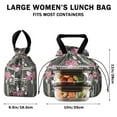 thumbnail image 5 of Pioneer Flower Drawstring Lunch Bag Women - Drawstring Lunch Bag Insulated for Work Office - Stain-Resistant Large Lunchbags for Women with Multi-Pockets, 5 of 6