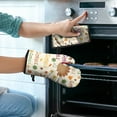 thumbnail image 2 of Happy Thanksgiving Turkey Fall Leaves Kitchen Oven Mitt and Pot Holder Sets 2 Pcs for Baking, Cooking and Grilling, Heat Resistant Up To 392 °F, 2 of 7