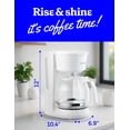 thumbnail image 3 of Betty Crocker 12-Cup Drip Coffee Maker with Heat Resistant Glass Carafe, Removable Filter Holder for No. 4 Cone Filters, Pause & Pour, Water Level Gauge, Non-Stick Warming Plate, BC-5729W, White, 3 of 7
