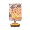 thumbnail image 2 of Bedside Desk Lamp LED Bulb Night Light USB Power Fabric Lampshade Table Lamps Cute Flamingo Flower Tree, 2 of 7