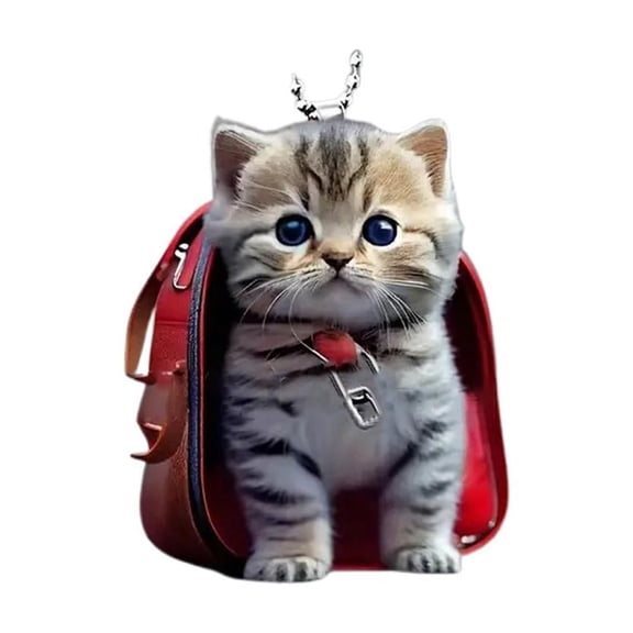 Acrylic Car Hanging Ornament with Cute Cat Pattern for Interior Decoration and Stress Relief