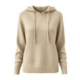 thumbnail image 4 of Yigetop Warm Sweaters for Women Crew Neck Soft Hoodies Fall Winter Cozy Knitted Hooded Pullover Loose Fit Lightweight Comfy 2026 Daily Wear Tops Beige L, 4 of 5