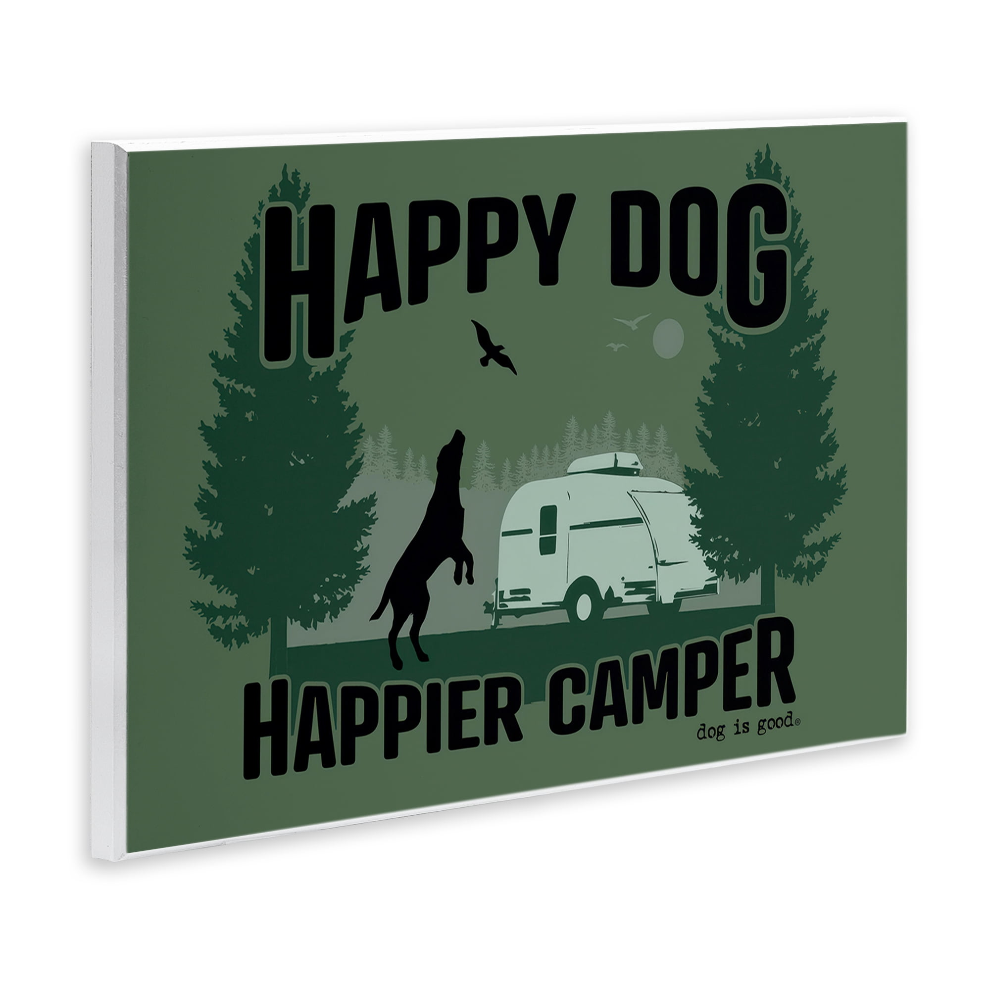 Stupell Industries Happier Camper with Dog Animals Painting Unframed Art Print Wall Art, 15 x 10