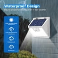 thumbnail image 6 of PEASUR Solar Powered Lights Outdoor Motion Sensor, 2 Pack 140 LED Fence Light Waterproof, White Frame Security Wall Lighting for Outside Deck Yard Patio House Step, 6 of 9