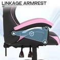 thumbnail image 6 of Bigzzia High-Back Gaming Chair PC Office Chair Computer Racing Chair PU Desk Task Chair Ergonomic Executive Swivel Rolling Chair with Lumbar Support for Back Pain Women, Men (Black&Pink), 6 of 7