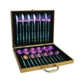 thumbnail image 1 of 24-Piece Premium Stainless Steel Dinnerware Set with Stylish Storage Gift Box - Rustproof, Easy to Clean Utensils for Home, Parties & Restaurants - Available in Silver, Gold, Rose Gold, Colorful &, 1 of 6