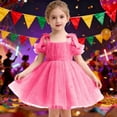 thumbnail image 2 of Xijirk Girls Dresses,Elegant Girls Dress With Bow Tie Sash Delicate Spaghetti Strap Party Gown for Toddlers And Performance Attire,Dresses for Girls,Hot Pink,5-6 Years, 2 of 9