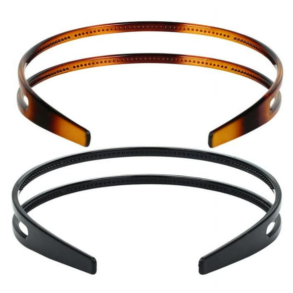 Duehut Diadema 2 Piezas Diademas con Peine de Dientes Diademas de Plástico de Doble Fila Diadema de Plástico Duro para Mujer Accesorio de Aro para el Cabello Antideslizante para Decoraciones para el C