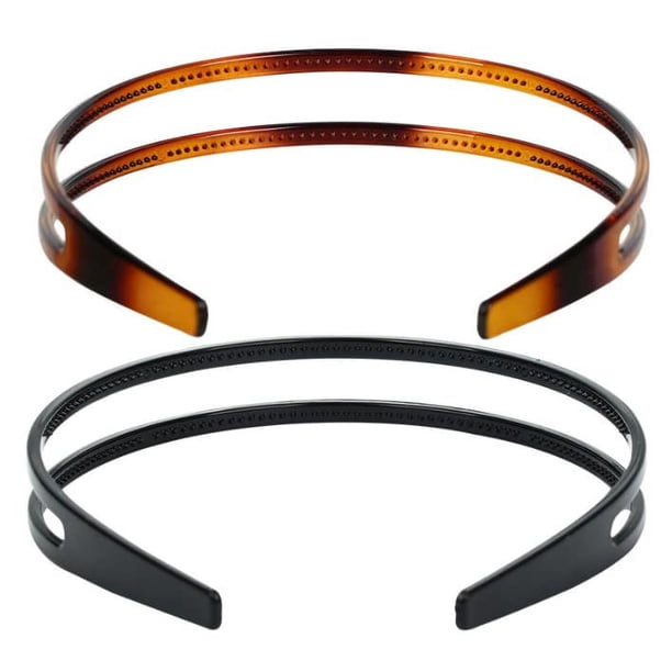 Duehut Diadema 2 Piezas Diademas con Peine de Dientes Diademas de Plástico de Doble Fila Diadema de Plástico Duro para Mujer Accesorio de Aro para el Cabello Antideslizante para Decoraciones para el C