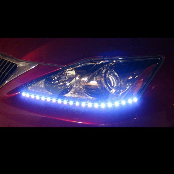 2x Blue LED Headlight Strips Light Kit Strips Cars/Trucks Vehicle Bright Glow