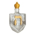 thumbnail image 2 of Hanukkah Dreidel Whiskey Bottle Glass Liquor Decanter with Golden Hebrew Letters, Crown Cap and Menorah Decoration - Jewish Festival Collectible Gift for Men and Women (1 Bottle), 2 of 5