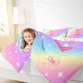 thumbnail image 3 of Manfei 3D Cartoon Bowtie Print Full Size Comforter Sets,Colorful Monogrammed E Bedding Comforter Set,Colorful Stars Reversible,3-Piece,1 Comforter and 2 Pillowcases, 3 of 7